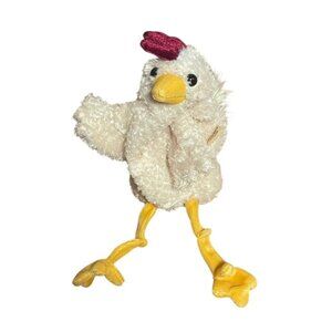 Folkmanis Funky Chicken Puppet Plush Toy Farm Animal Pretend Play 12"
